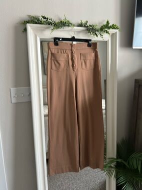 HALARA Wide-Leg High-Rise Pants in Camel Brown